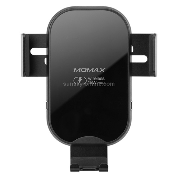 MOMAX CM16 15W Smart Gravity Sensor Wireless Charging Rotatable Car Bracket with QC 3.0 Dual USB Port Car Charger