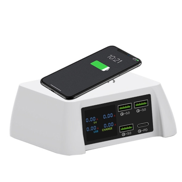 F96 100W USB x3 + PD Multi-function Smart Wireless Charger Charging Station