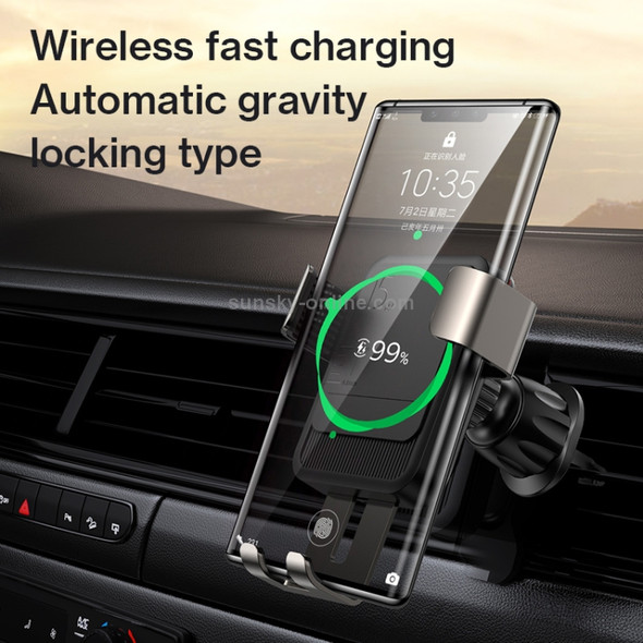 JOYROOM JR-ZS220 Car Air Outlet Wireless Charging Mobile Phone Gravity Bracket Holder (Black)