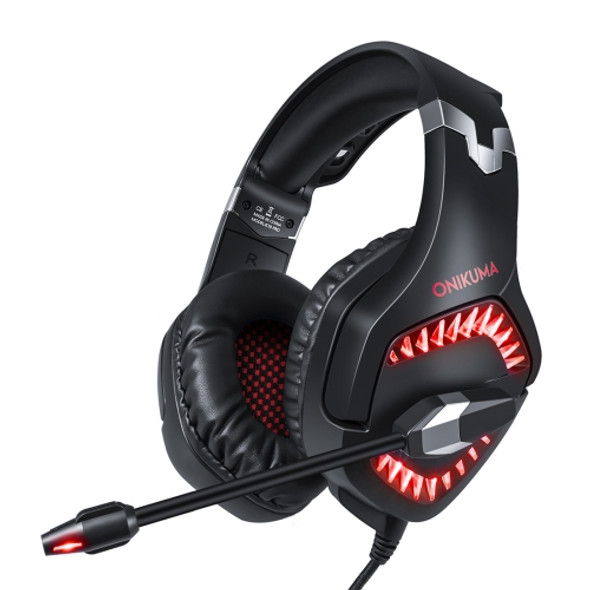 ONIKUMA K1-B PRO Adjustable Wireless Gaming Headphone with Microphone(Black Red)