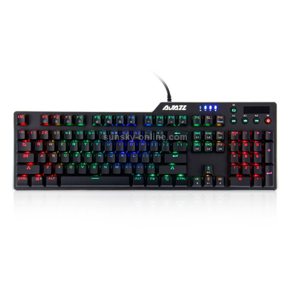 Ajazz AK35I Multimedia Knob Gaming RGB Backlight Alloy Machinery Keyboard (Black Axis)