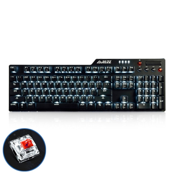 Ajazz AK35I Multimedia Knob Gaming Backlight Alloy Machinery Keyboard (Black Red Axis)