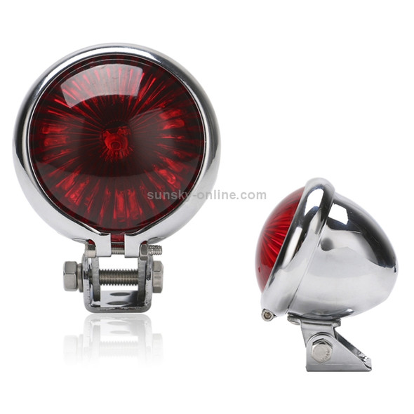 Speedpark 12V Motorcycle Modified Tail Light Brake Light for Harley(Silver+Red)