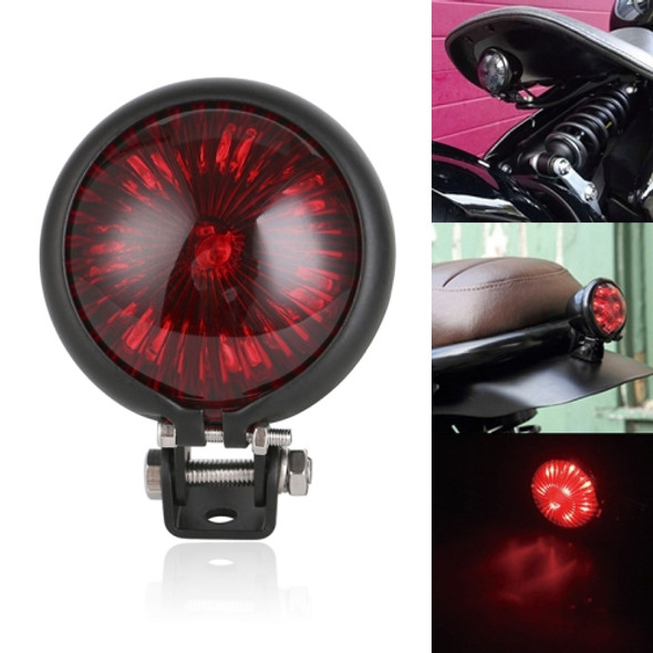 Speedpark 12V Motorcycle Modified Tail Light Brake Light for Harley(Black Red)