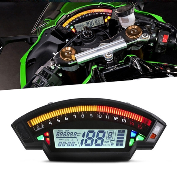 Speedpark Motorcycle LCD TFT Digital Speedometer 14000RPM 6 Gear Backlight Motorcycle Odometer for 1,2,4 Cylinders Meter