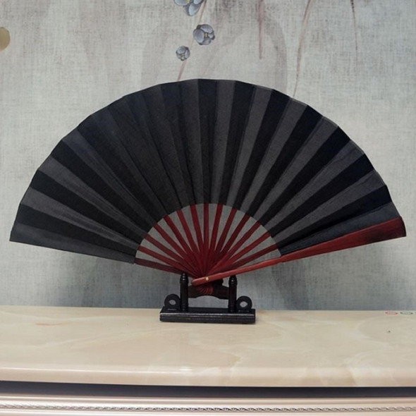 8 inch Pure Color Blank Silk Cloth Folding Fan Chinese Style Calligraphy Painting Fan(Black)