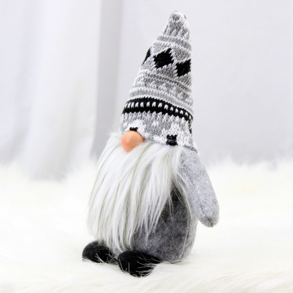 3 PCS Christmas Faceless Doll Children Gifts Family Christmas Decorations Santa Claus Ornaments(Gray)