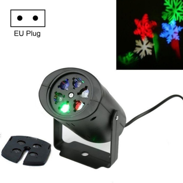 MGY-072 4W Outdoor Waterproof LED Snowflake Projection Light Christmas Effect Stage Lighting, Specification: EU Plug