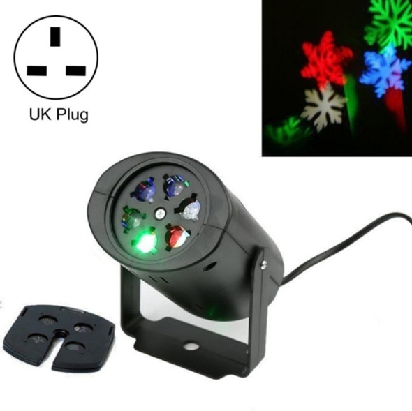 MGY-072 4W Outdoor Waterproof LED Snowflake Projection Light Christmas Effect Stage Lighting, Specification: UK Plug