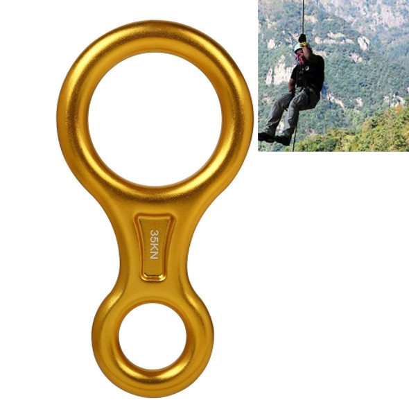 Climbing Rescue Figure 8 Descender Rappelling Gear Belay Device (Gold)