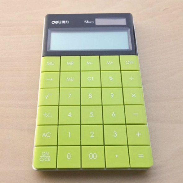 Deli 1589 Solar Large Button Calculator Office Business Colorful Portable Tablet Calculator(Green)