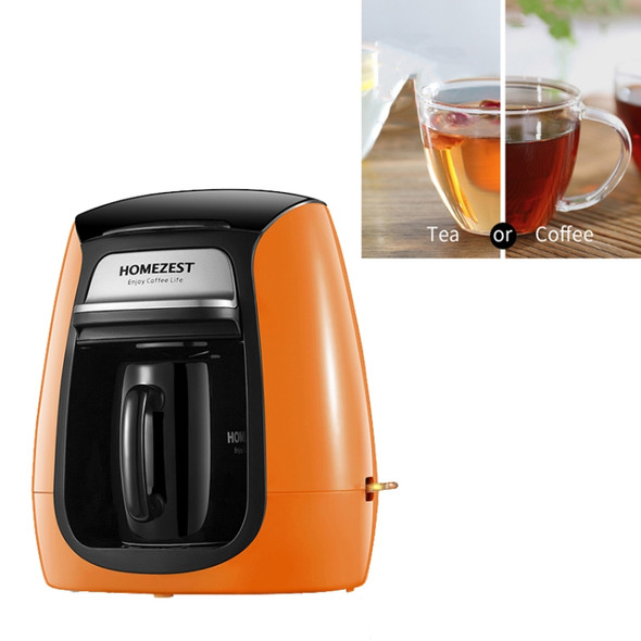 Homezest Household Mini Single Cup Coffee Pot Portable Ceramic Cup Automatic Coffee Machine, Style:EU Plug(Orange)