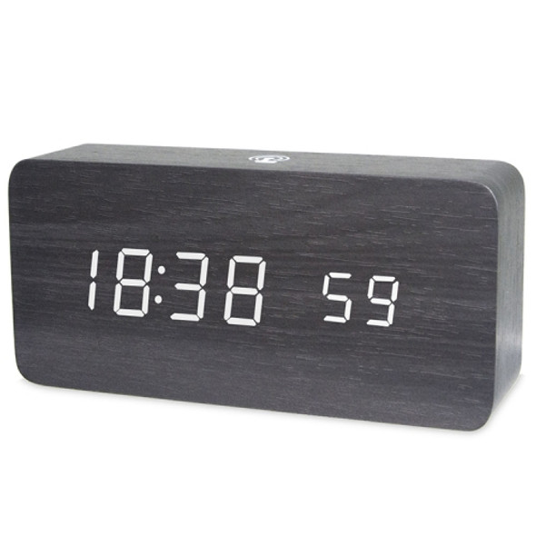 LT-1035 LED Display Digital APP Smart Alarm Clock(White Bight Black Wood)