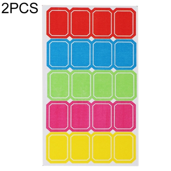 2 PCS Color Sticker Price Tag Name Stickers Notes(CY7053/20 Sheets)