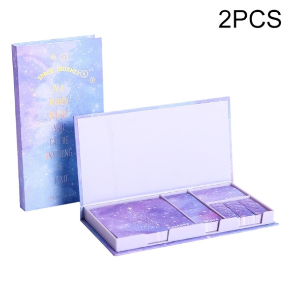 2 PCS Boxed Sticky Notes Tear-Off Account Mark Indication Sticker Set(Starry Sky Series-Good World/480 Sheets)