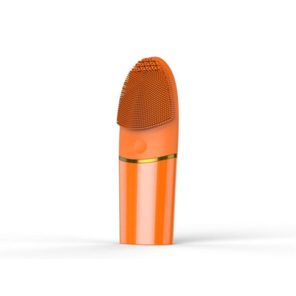 AM--1101 2 PCS Silicone Handheld Cleansing Apparatus Waterproof Portable Cleansing Brush Massager Pore Cleaner(Orange)