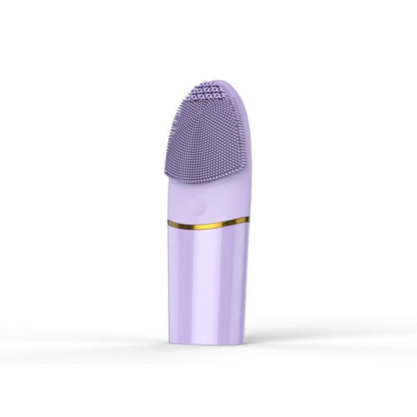 AM--1101 2 PCS Silicone Handheld Cleansing Apparatus Waterproof Portable Cleansing Brush Massager Pore Cleaner(Purple)