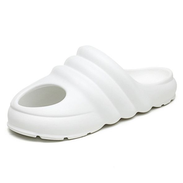 Large Size Summer Slippers Men Casual Hole Shoes, Size: 40(White)