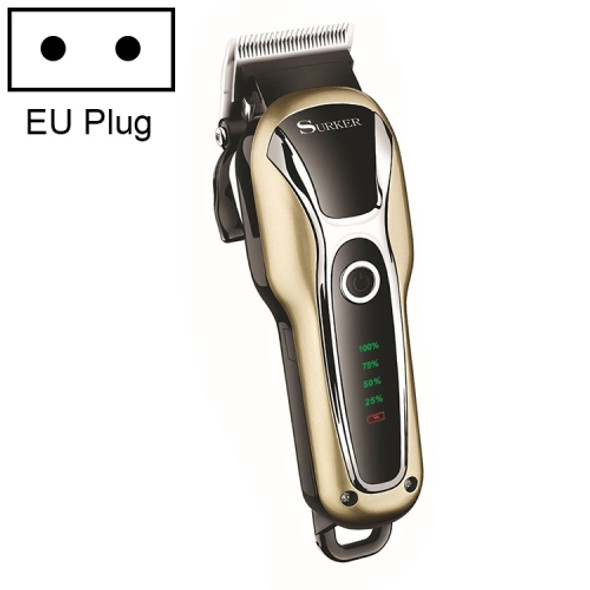 Surker SK-803 High-power LCD Hair Clipper Plug-in Dual-use Electric Clippers(Golden)