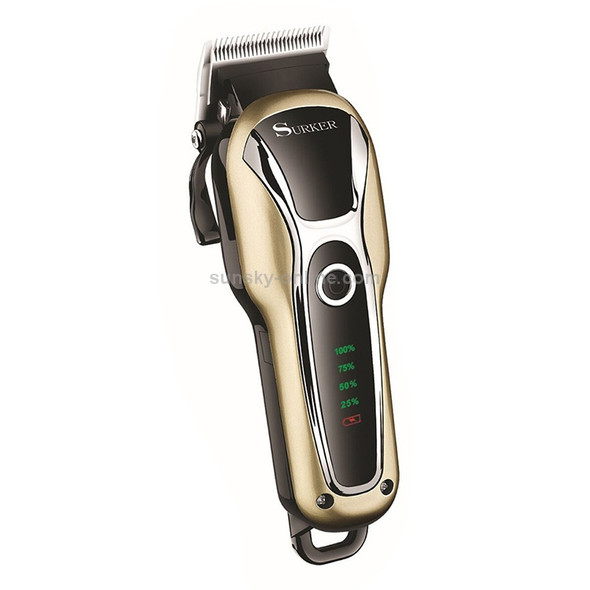 Surker SK-803 High-power LCD Hair Clipper Plug-in Dual-use Electric Clippers(Golden)