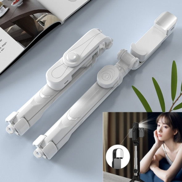 XT05 3-in-1 Multi-function Bluetooth Selfie Stick + Fill Light + Live Broadcast Bracket(White)