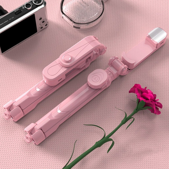 XT05 3-in-1 Multi-function Bluetooth Selfie Stick + Fill Light + Live Broadcast Bracket(Pink)