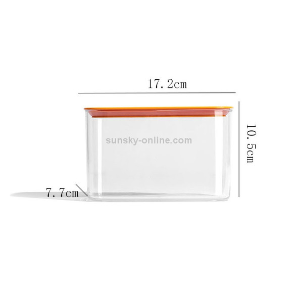 2 PCS Kitchen Transparent Sealed Cans with Lid Fresh-keeping Box, Size:Medium(Fruit Yellow)