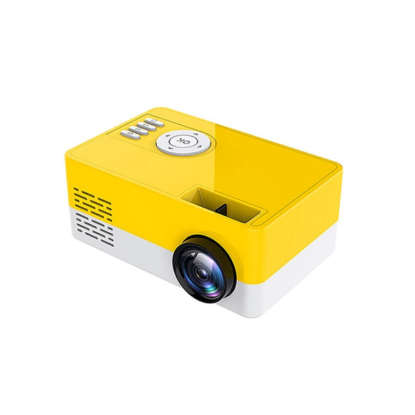 S261/J16 Home Mini HD 1080P Portable LED Projector, Support TF Card / AV / U Disk, Plug Specification:EU Plug(Yellow White)