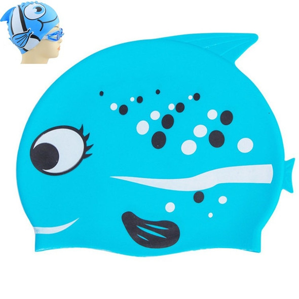 Ear Protection Small Fish Pattern Diving Cap Children Silicone Swimming Cap(K)
