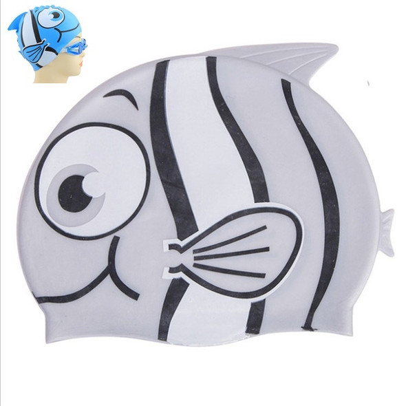 Ear Protection Small Fish Pattern Diving Cap Children Silicone Swimming Cap(H)