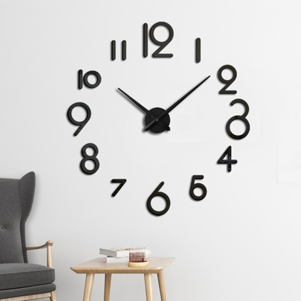 Creative DIY Acrylic Clock Home Digital Wall Clock(Black)