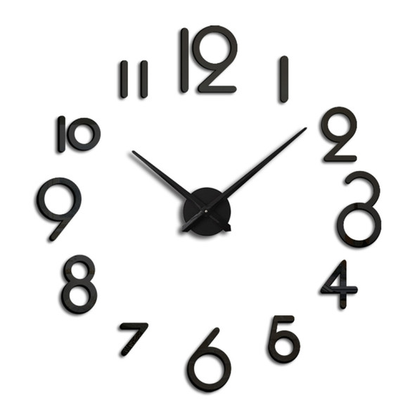 Creative DIY Acrylic Clock Home Digital Wall Clock(Black)