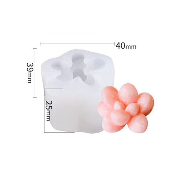 SX-ZW-193 Fleshy Three-Dimensional Candle Silicone Mold DIY Handmade Soap Aromatherapy Epoxy Mold