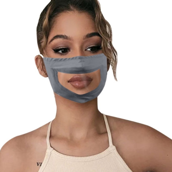 3 PCS Anti-Fog Lip Language Face Shield For The Deaf And Mute Solid Color Printing Face Shield(Gray)