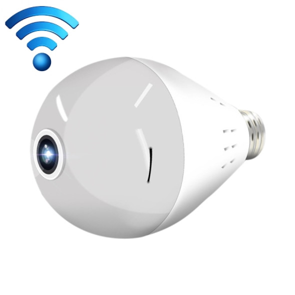 E27 Bulb Shape 360 Degrees Panoramic Camera 1080P HD WiFi Remote Webcam Monitoring for IOS / Android Mobile Phone, Support Motion Detection & Two-way Voice(Without Card)
