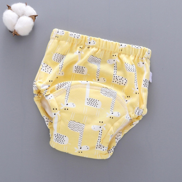 6 Layer Baby Diaper Waterproof  Reusable Cloth Diapers Baby Cotton Training  Underwear Pants Diaper L（12-18KG）(Giraffe)