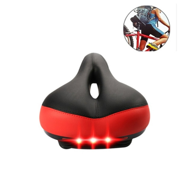 Bicycle Lighted Cushion Mountain Bike With Taillight Saddle Riding Equipment Accessories(Red)