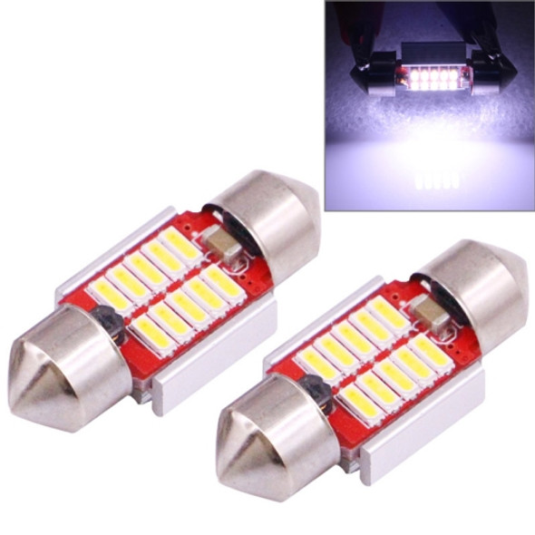 2 PCS 31mm 3W 180LM White Light 10 LED SMD 4014 CANBUS License Plate Reading Lights Car Light Bulb