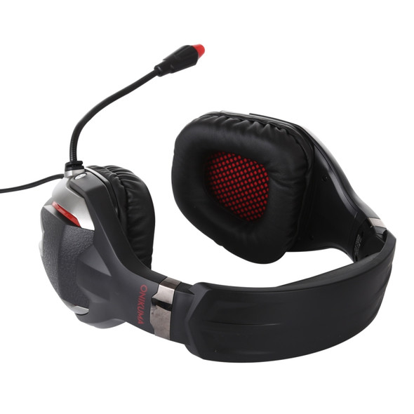 ONIKUMA K12 Over Ear Bass Stereo Surround USB + 3.5mm Plug Gaming Headphone with Microphone & LED Light(Red)