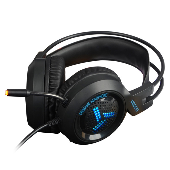 HAMTOD V2000 Short Microphone Dual 3.5mm + USB Interface Wired Gaming Headset, Cable Length: 2.1m