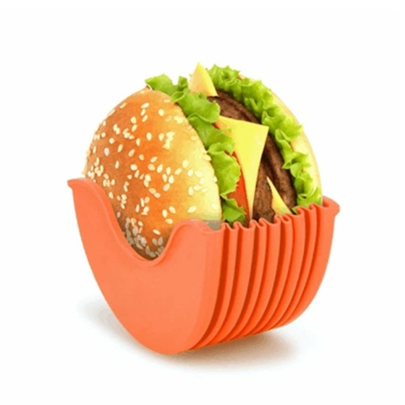 2 PCS Hamburger Handheld Box Egg Tart Sandwich Biscuits Box(Orange )