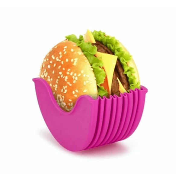 2 PCS Hamburger Handheld Box Egg Tart Sandwich Biscuits Box(Pink)