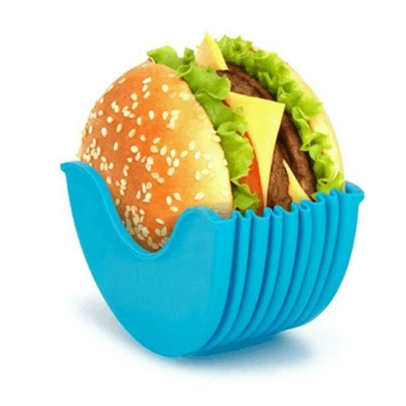 2 PCS Hamburger Handheld Box Egg Tart Sandwich Biscuits Box(Blue )