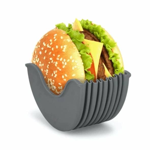 2 PCS Hamburger Handheld Box Egg Tart Sandwich Biscuits Box(Gray )