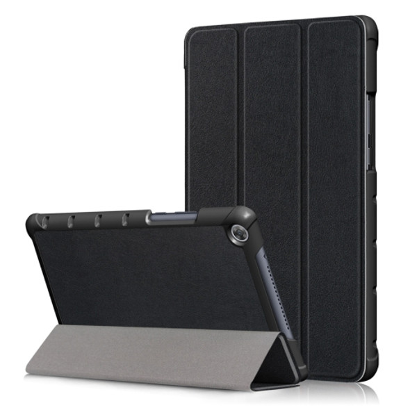 Custer Texture Horizontal Flip Leather Case for Huawei MediaPad M5 Lite 8 inch, with Three-folding Holder(Black)