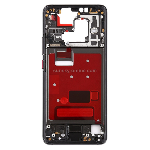 Front Housing LCD Frame Bezel Plate with Side Keys for Huawei Mate 20 Pro(Black)