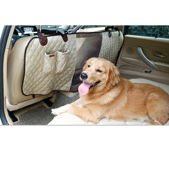 Deluxe Travel Pet Dog Car Seat Fence Safety Barrier Pet Fence Rear Row Seat Safety Isolation Net Protection, Size: 124 x 46 x 31cm(Beige)