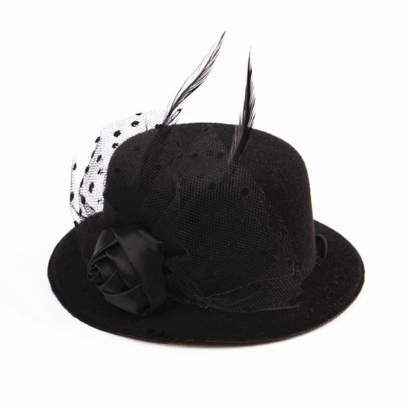 Pet European Gentleman Hat Pet Headwear Hat(Black)