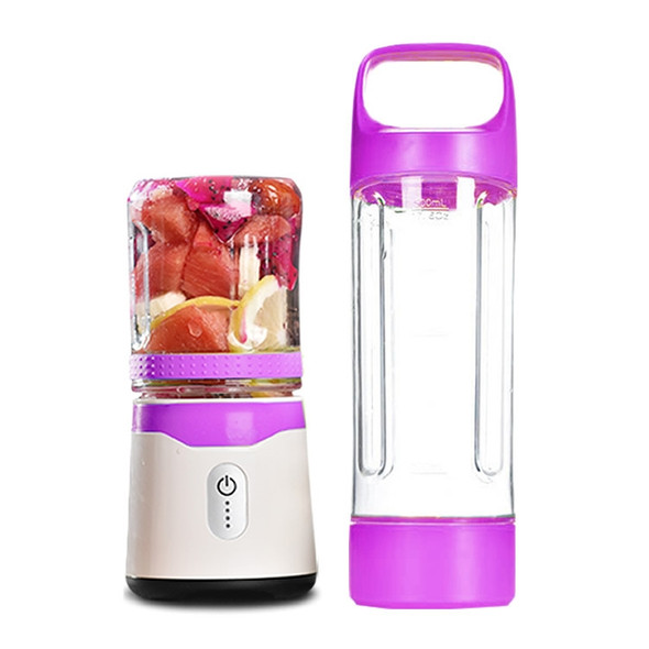 Six-leaf Electric USB Charging Portable Mini Fruit Juicer Juice Cup(Purple)