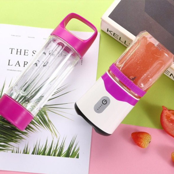 Six-leaf Electric USB Charging Portable Mini Fruit Juicer Juice Cup(Purple)